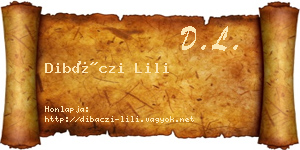 Dibáczi Lili névjegykártya